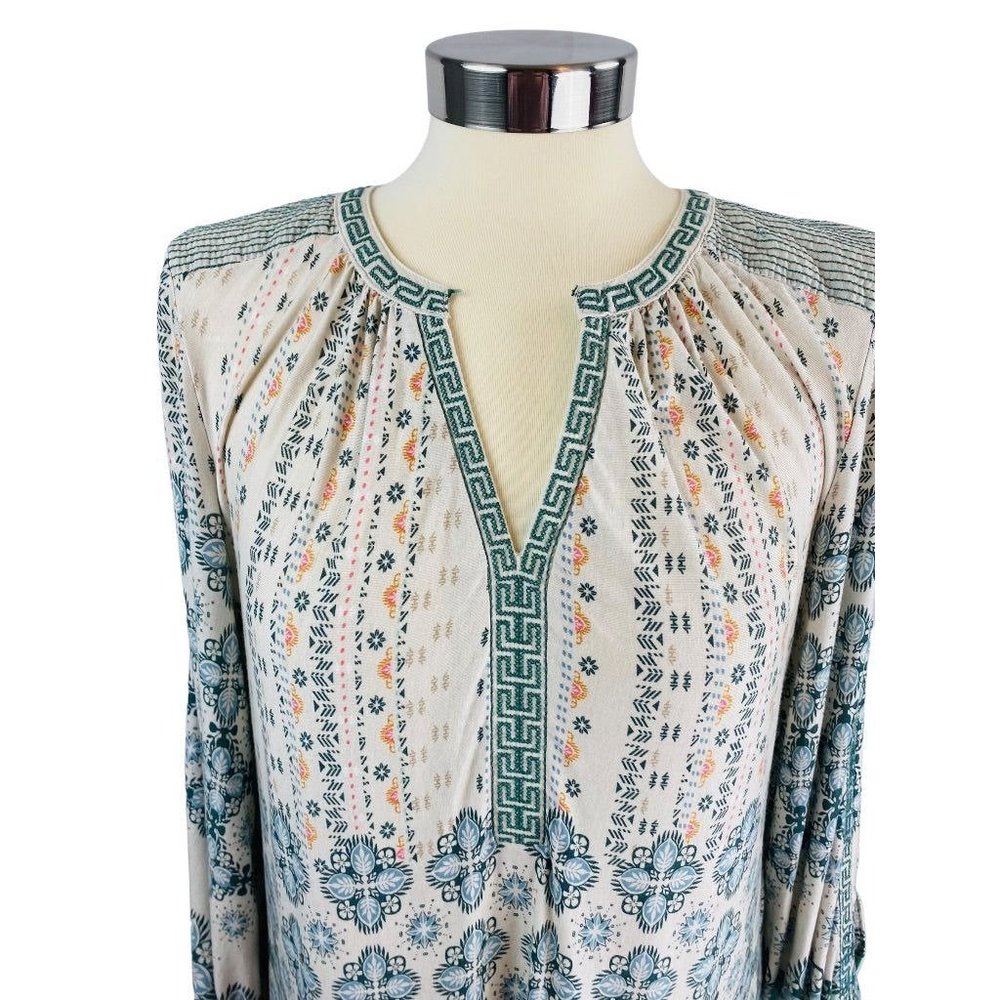 Medium Vintage America Women's Soft Jersey Knit Boho Shirt Split Sleeve